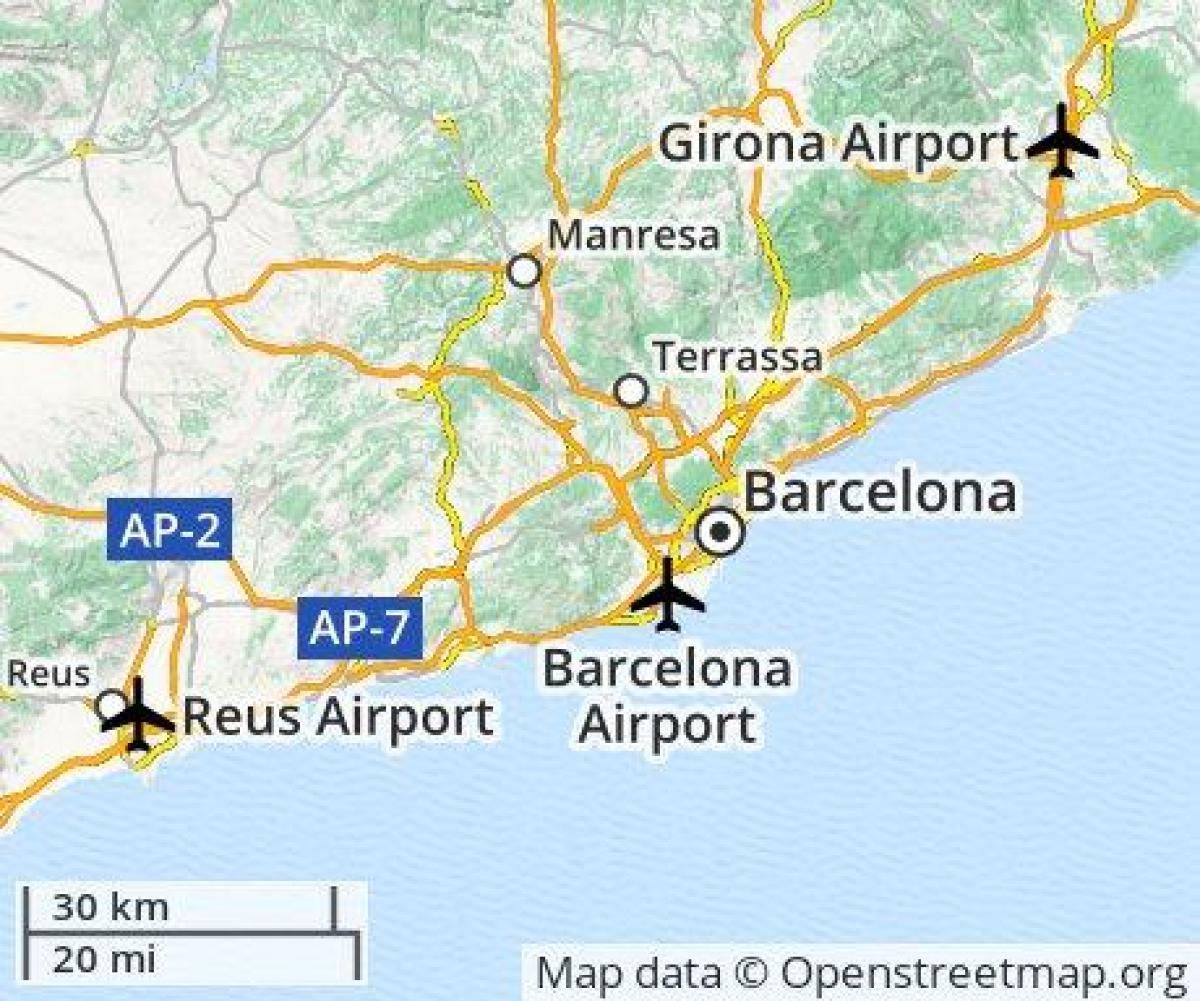 el aeropuerto de barcelona, mapa de ubicación