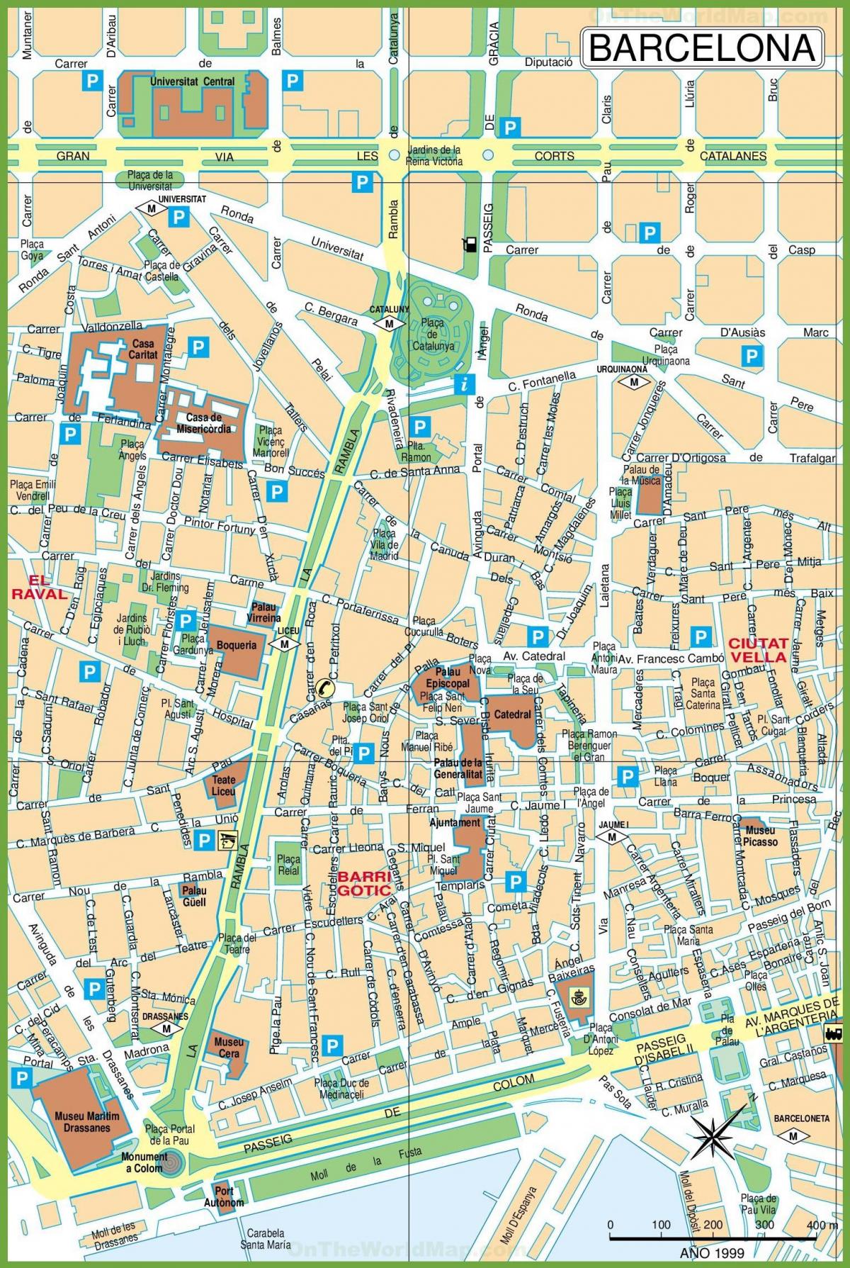 barcelona centro del mapa
