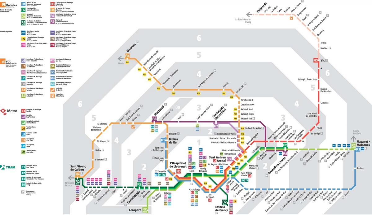 barcelona mapa de tren