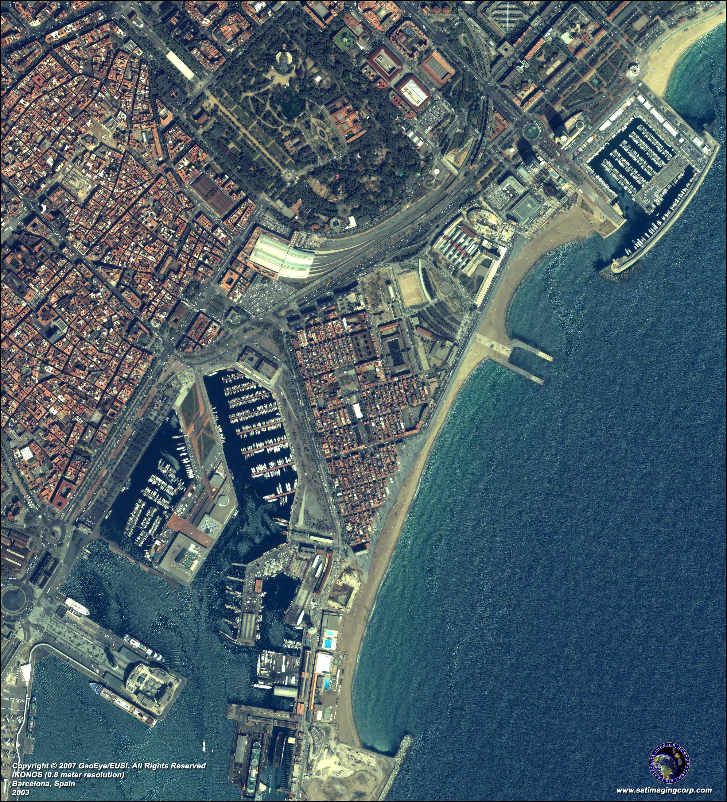 barcelona satelite mapa Barcelona, mapa satélite   Mapa de barcelona satélite (Cataluña 