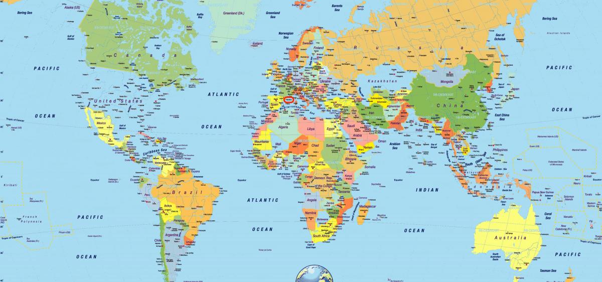 barcelona, españa en el mapa del mundo