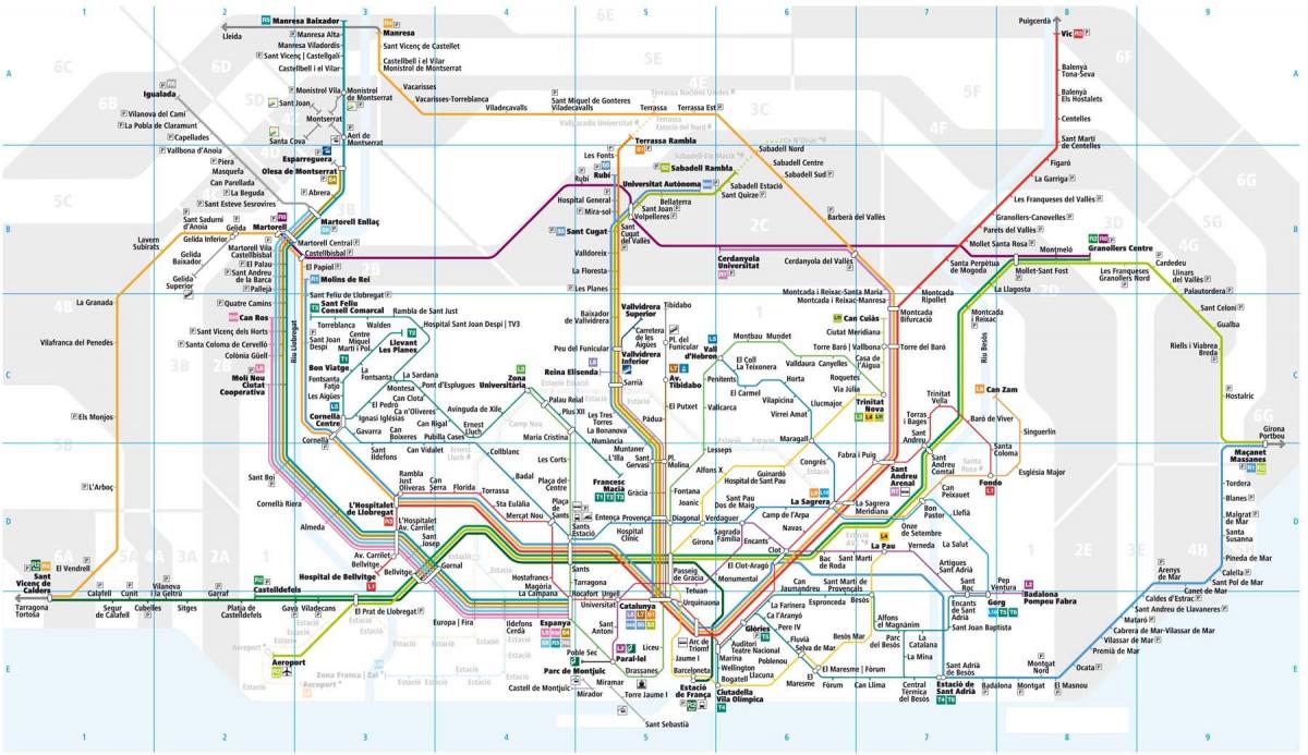barcelona tren suburbano mapa