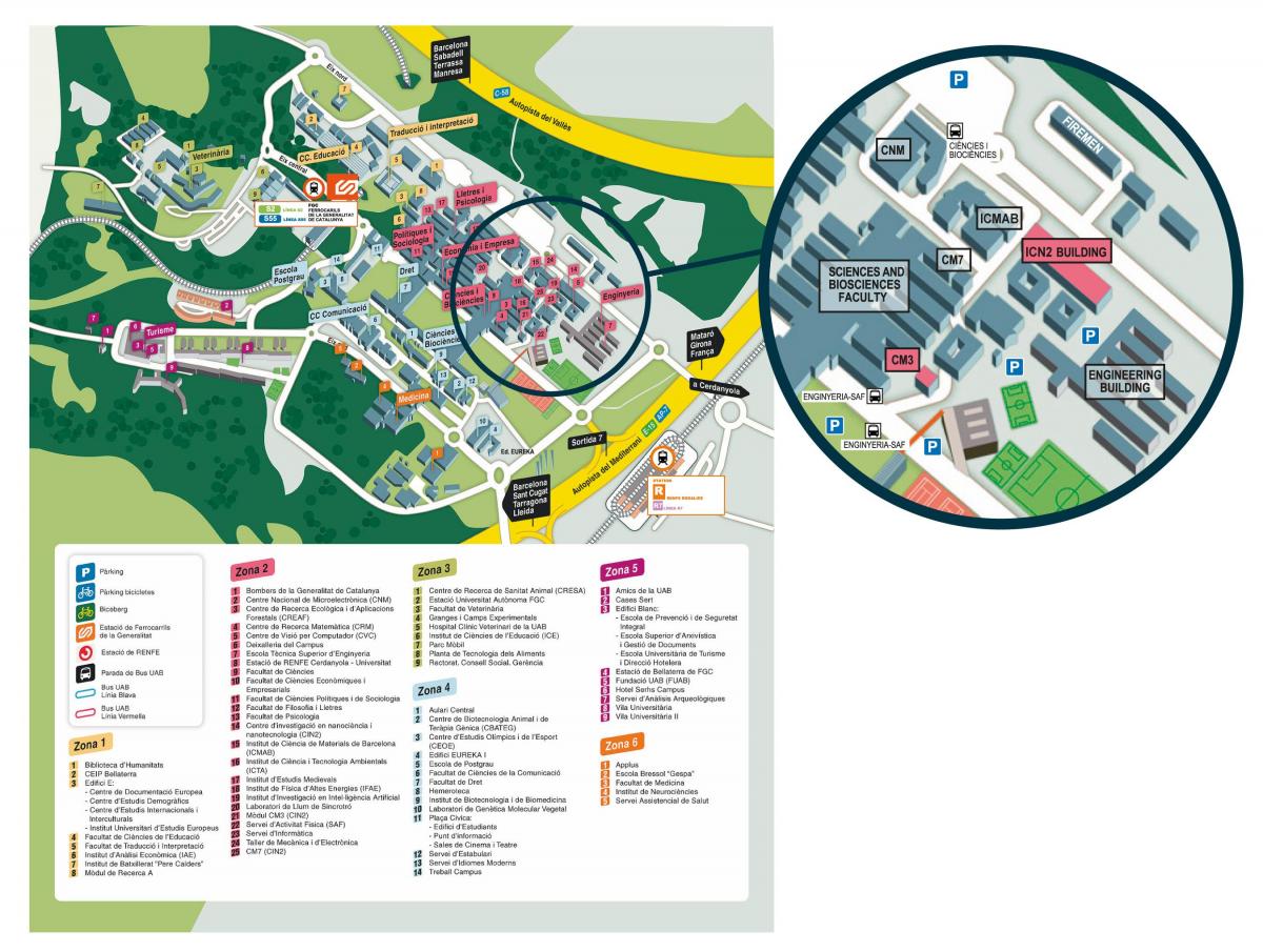 mapa del campus de la uab