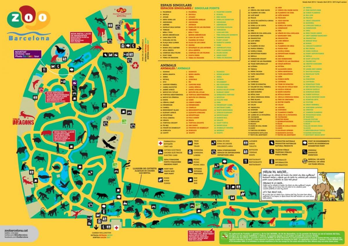 mapa del zoo de barcelona