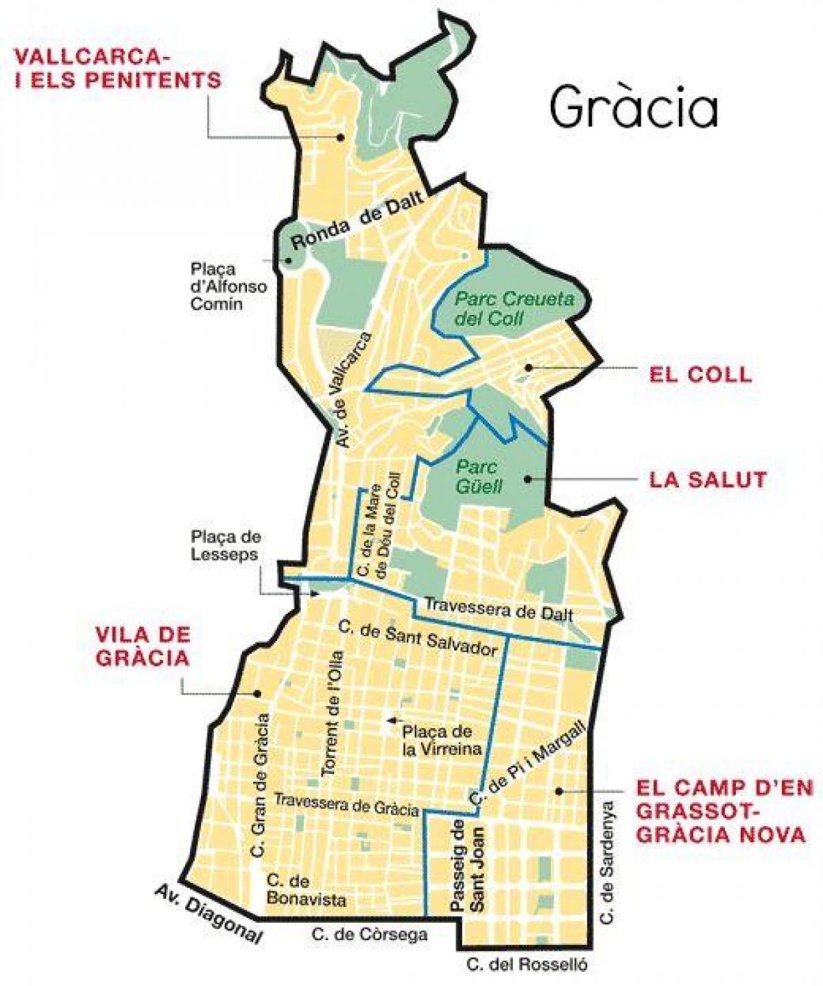 Gracia Barcelona Mapa 