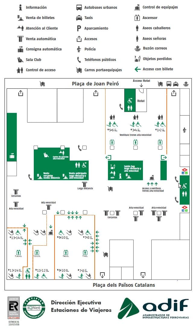 barcelona sants estación de tren mapa