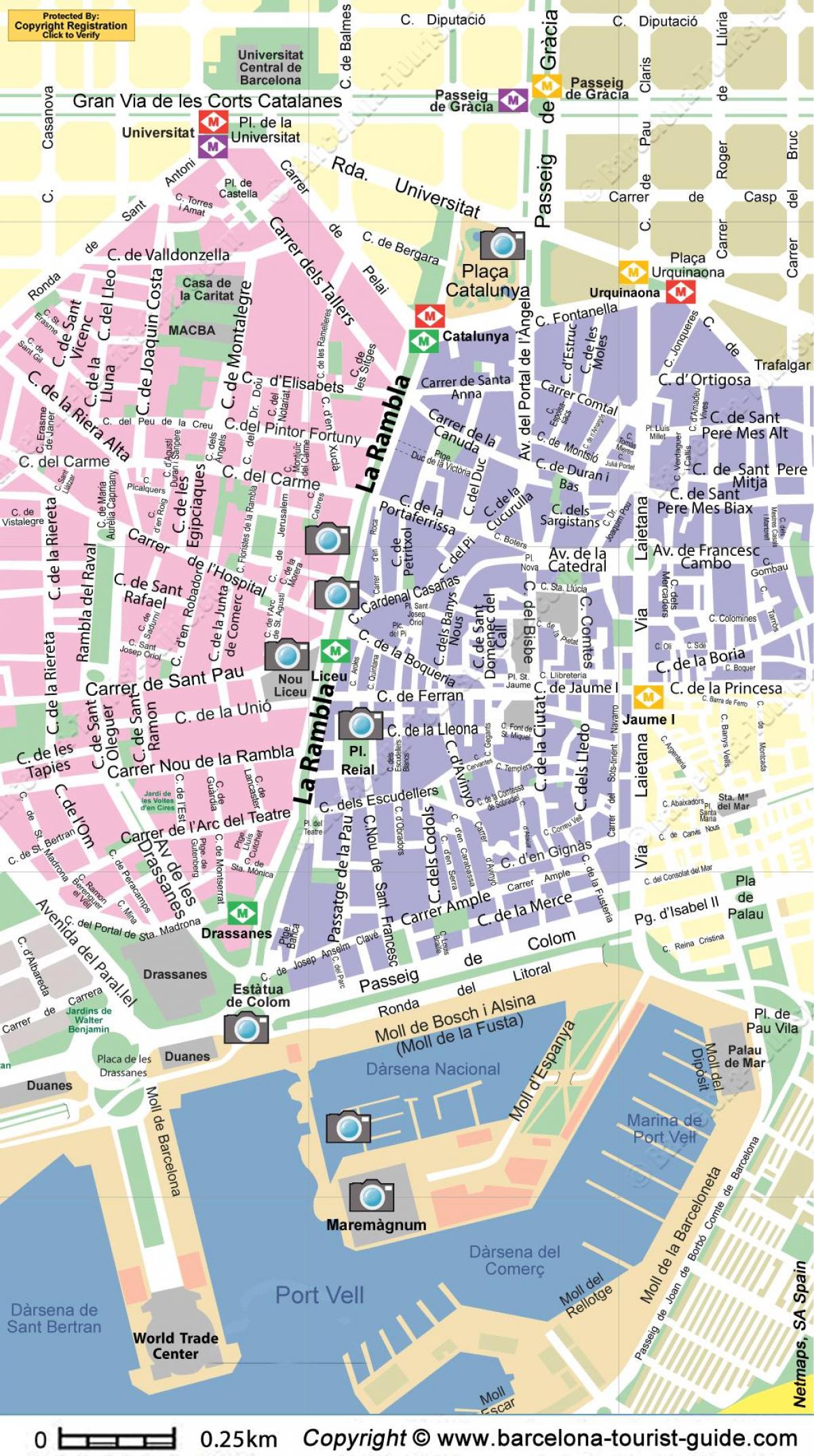 mapa de las calles de barcelona españa Mapa de calle de barcelona, españa   Barcelona, la calle principal 