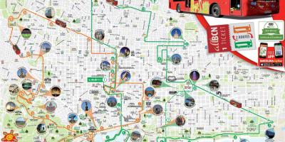 Tour en autobús rojo de barcelona mapa