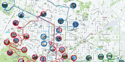 Autobús turístico de barcelona, mapa de la ruta