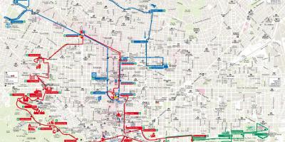 Barcelona bus turistic de la línea roja del mapa