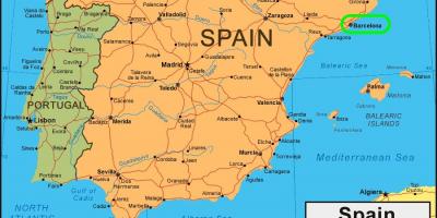 Mapa de barcelona en el mapa