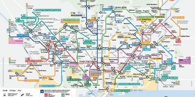 En el metro de Barcelona de la línea de mapa