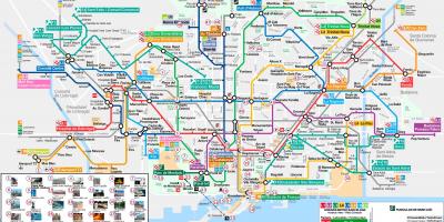 En el metro de Barcelona mapa de las atracciones turísticas