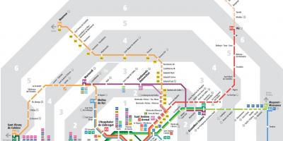 Mapa del Metro de barcelona, con zonas