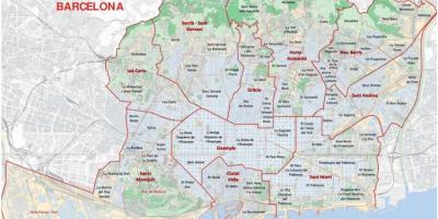 Mapa de las áreas en barcelona